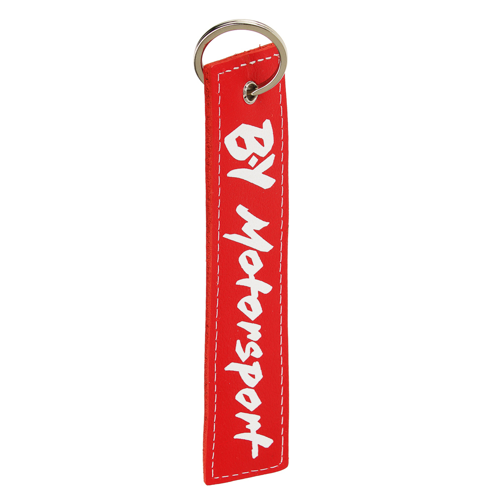 BY Motorsport Брелок для ключей, натур.кожа, металл, цвет красный, арт.№ 303-942