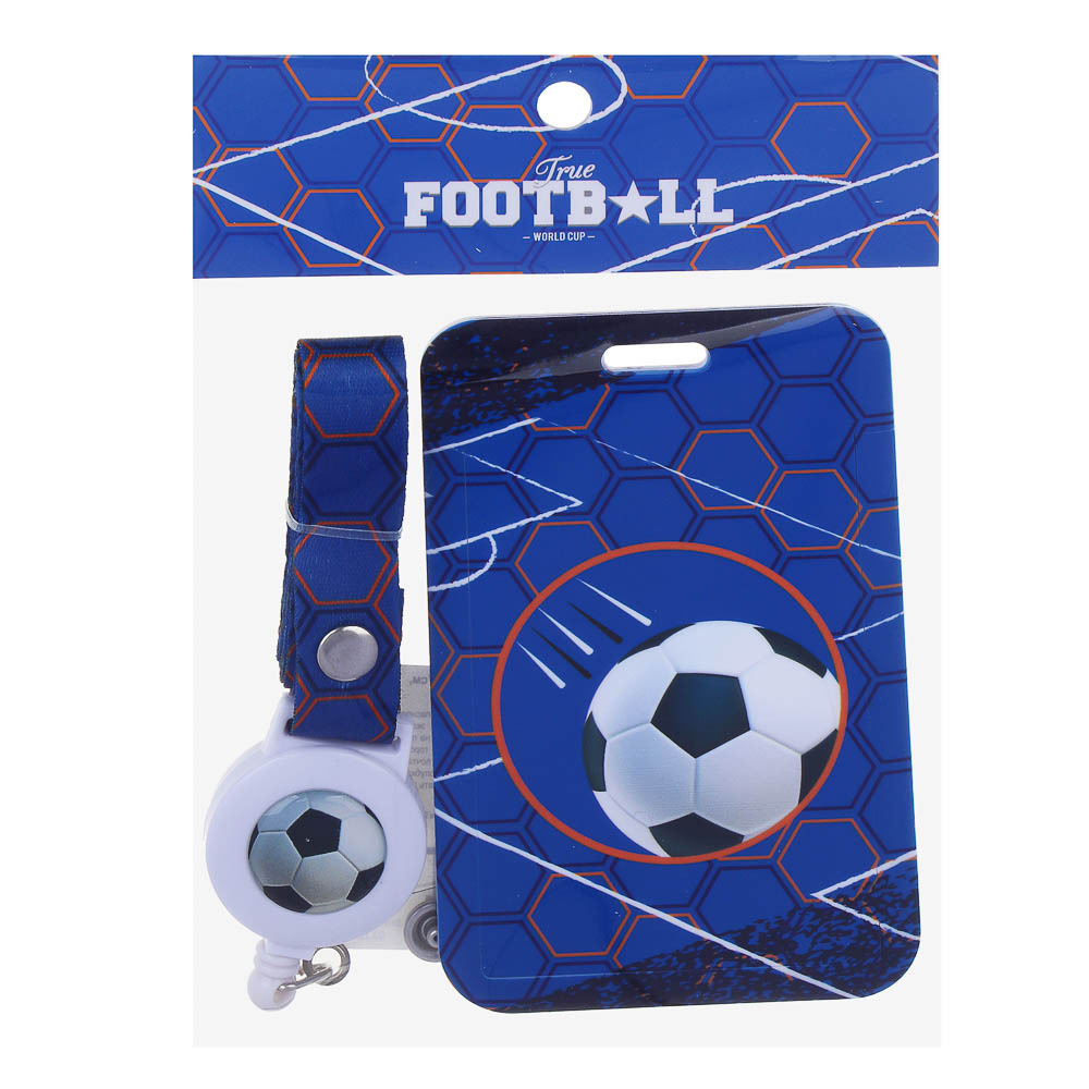 Чехол для карты, бейджа, пропуска, "Рэйсинг Тим/Футбол", 11x7см, шнурок с карабином, ABS, арт.№ 524-281