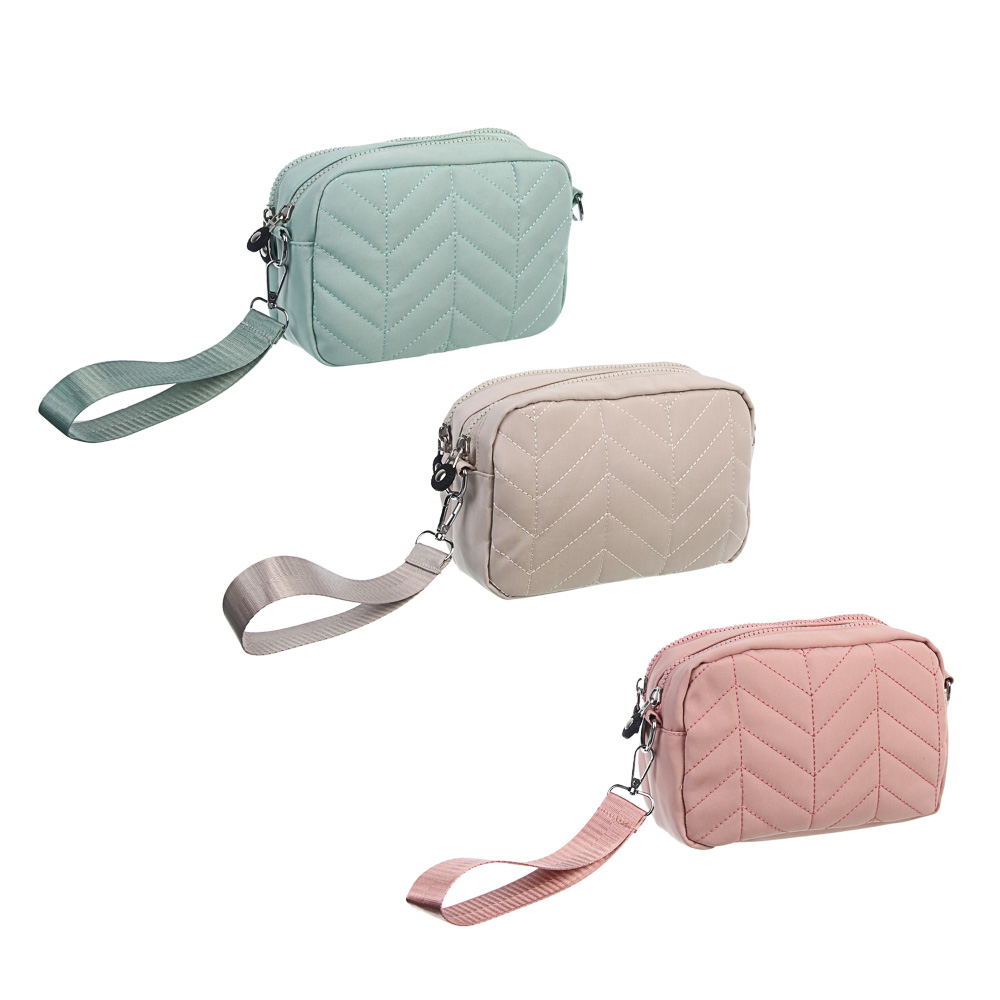 Сумка женская с 2-мя отделениями на длинном ремне тм ЮL Mint, полиэстер, 20х13х5,5см, 3 цвета, арт.№ 337-237