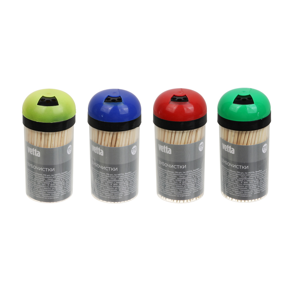 Зубочистки в банке 170 шт, тм VETTA, бамбук, арт.№ 437-292