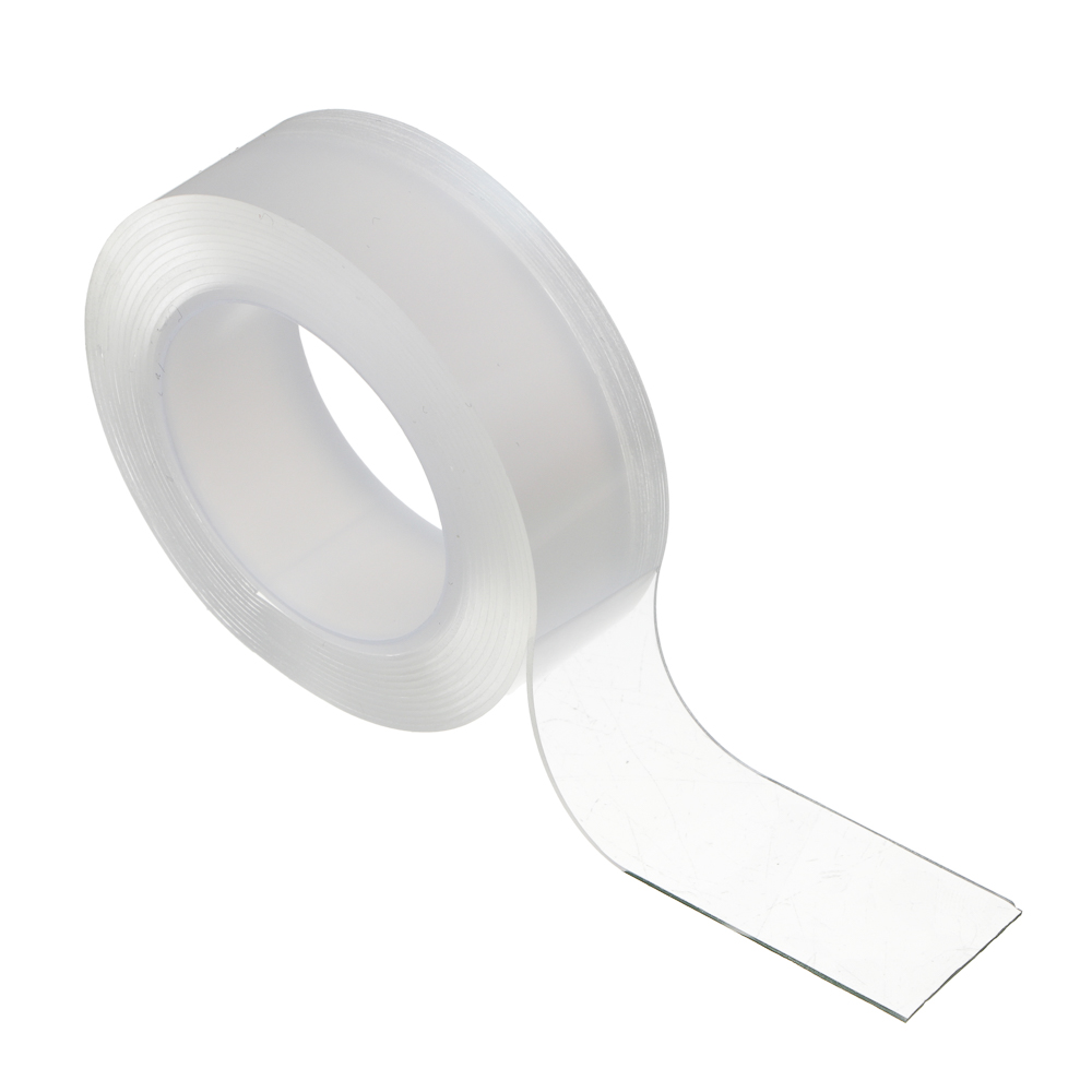 Клейкая лента двусторонняя, многоразовая, тм ЕРМАК, 20мм х 2м x 1мм, арт.№ 446-061