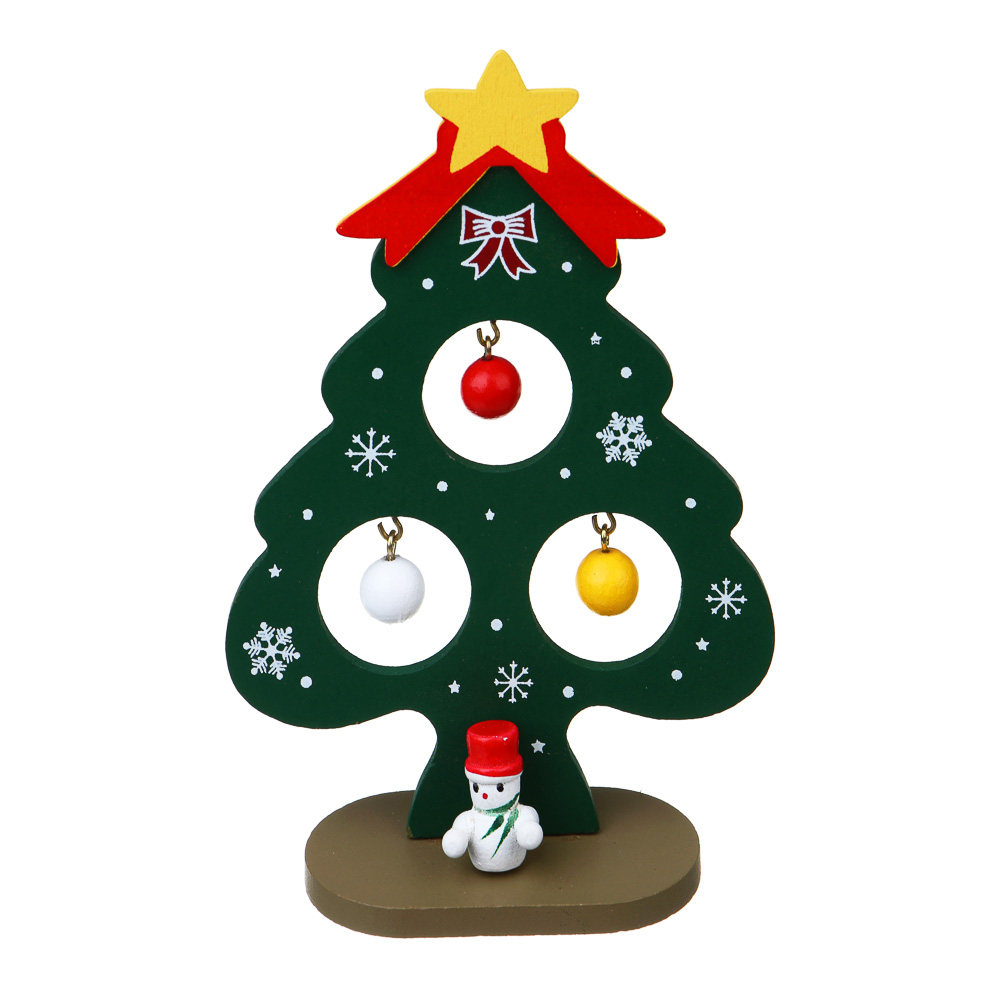 СНОУ БУМ Декор новогодний "Елочка с игрушками", 9х14см, МДФ, металл, арт.№ 396-222