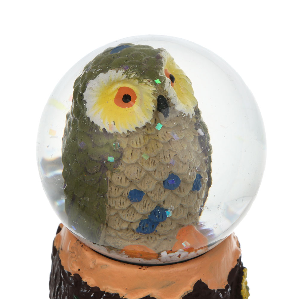 СНОУ БУМ Снежный шар Сова 4.5 см, полистоун, стекло, арт.№ 770-101