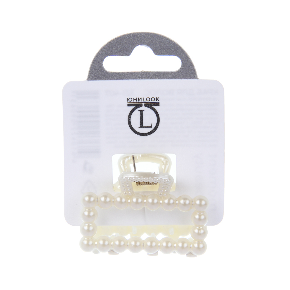 Краб для волос, тм ЮНИLOOK, 4см, полистирол, 6 дизайнов, #11, арт.№ 321-407