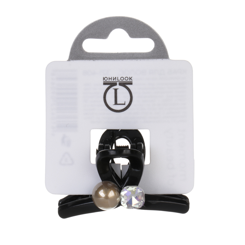 Краб для волос, тм ЮНИLOOK, 4,5см, пластик, 3 дизайна, #12, арт.№ 321-408