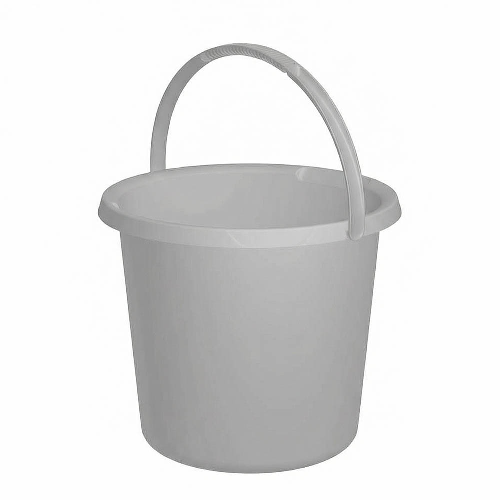 Ведро Комфорт 10л, 29,3х28х27см, полипропилен, молочный, серый, арт.№ 407-121