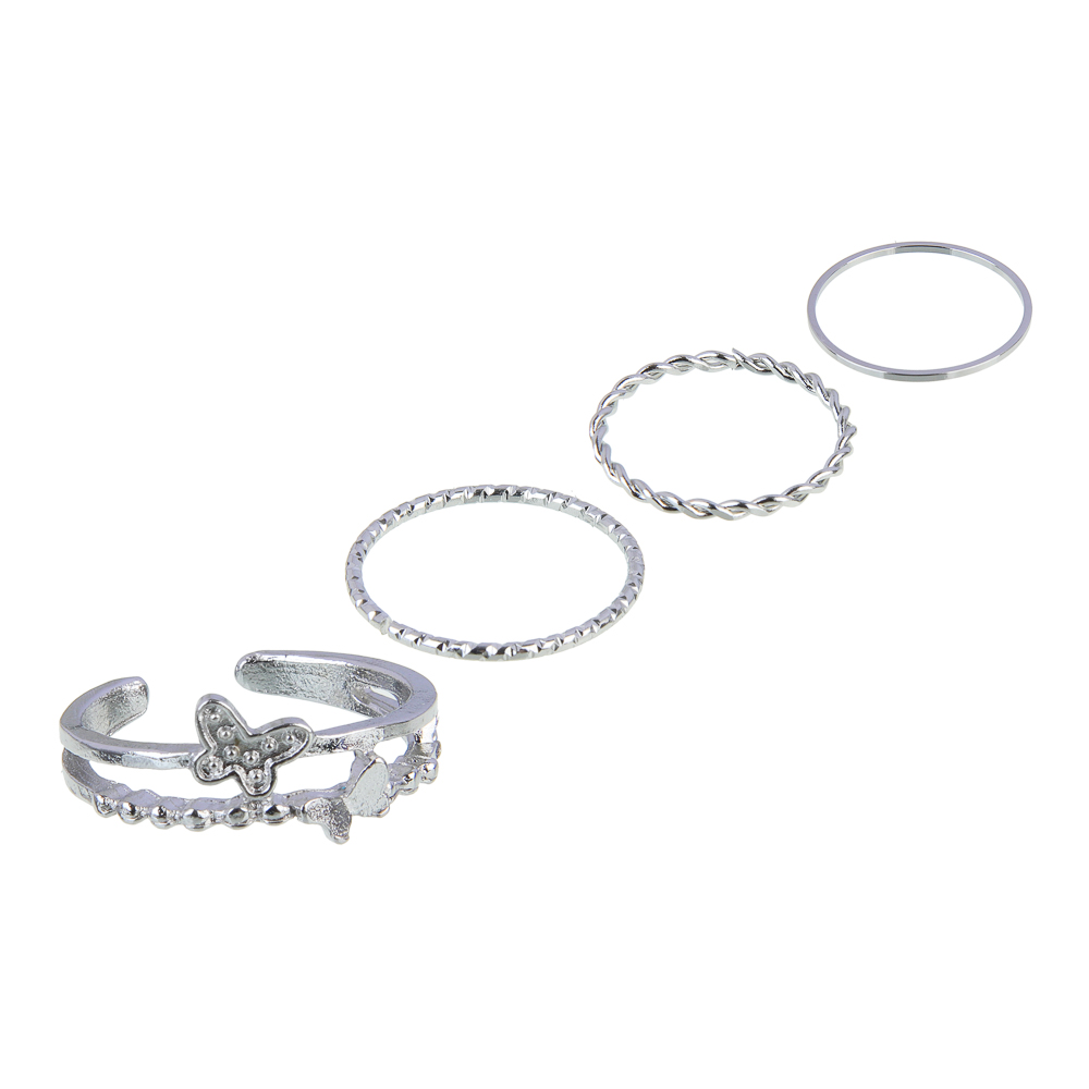 Набор из 4х колец, бижутерия, сплав, БЖ-5, арт.№ 023-008