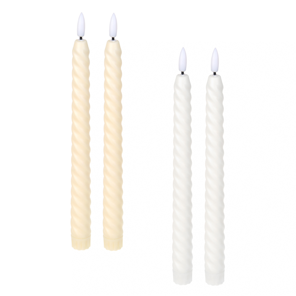 Набор светильников декоративных 2 штуки LED в виде свечи 25,5x2 см СНОУ БУМ, PP, 2хAAA, 1 режим, 2 дизайна, арт.№ 392-131