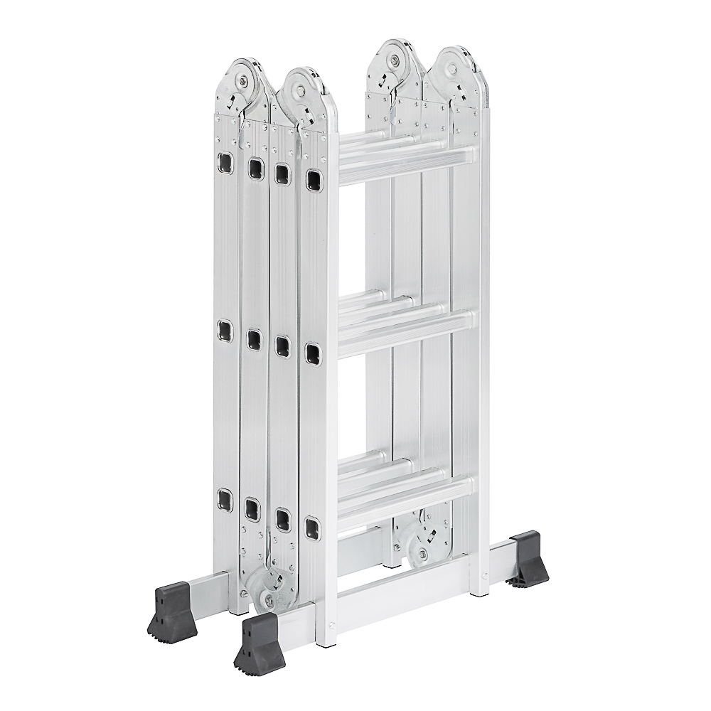 ЕРМАК Лестница-трансформер (макс.нагрузка 150кг) алюминий, 4 секции по 3 ступени,4х3,профиль 1,2мм, арт.№ 624-101