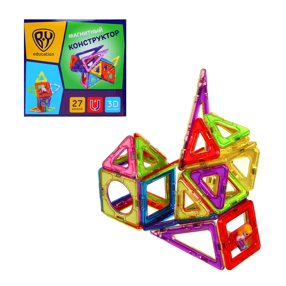 BY Education Конструктор магнитный "Сказки", 27 деталей, PS, ABS, 16,5х14,5х6,5см, арт.№ 859-066