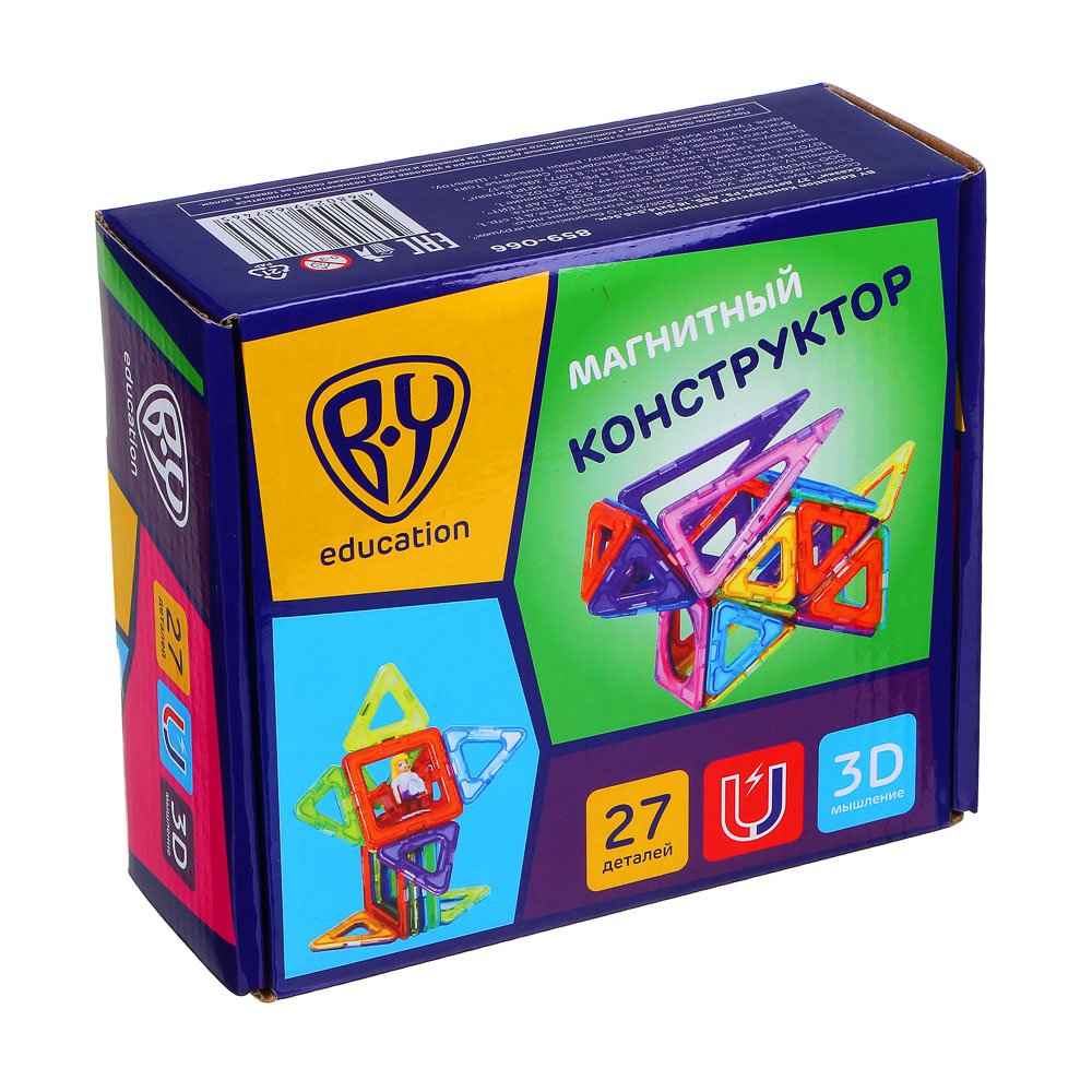 BY Education Конструктор магнитный "Сказки", 27 деталей, PS, ABS, 16,5х14,5х6,5см, арт.№ 859-066