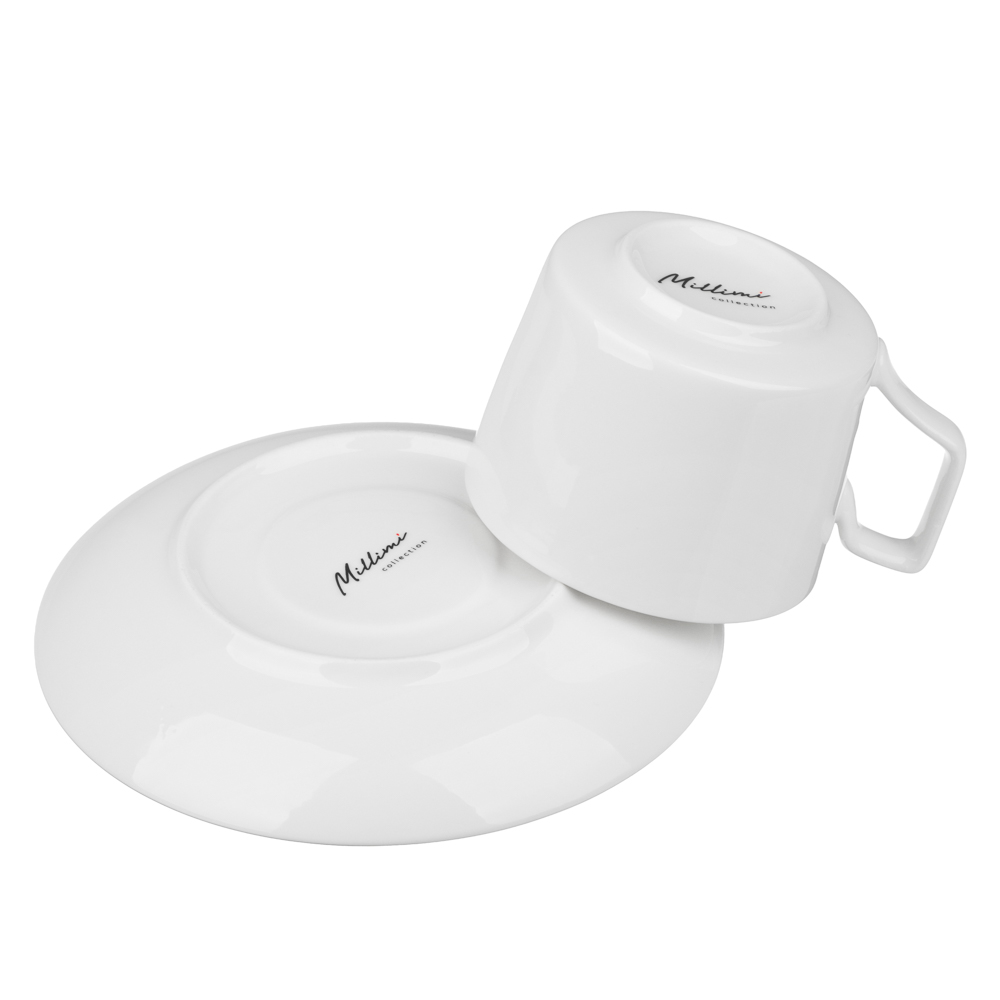 Набор чайный 2 пр., 240мл, MILLIMI, белый с золотой отводкой, фарфор, арт.№ 802-526