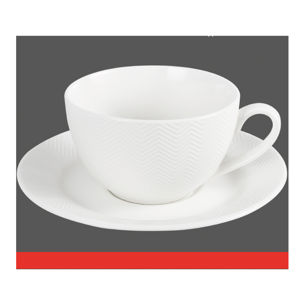 Набор чайный 2 пр., 230мл, MILLIMI, белый рельеф, фарфор, арт.№ 802-541