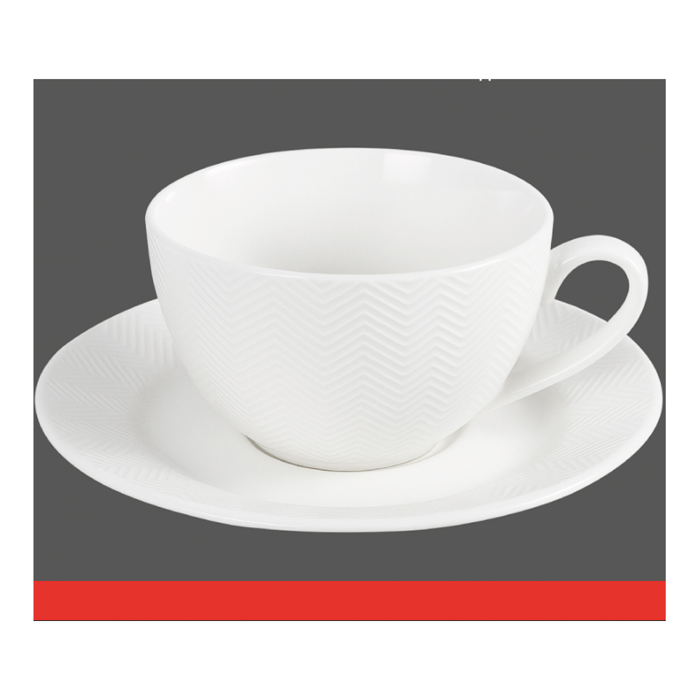 Набор чайный 4 пр., 230мл, MILLIMI, белый рельеф, фарфор, арт.№ 802-542