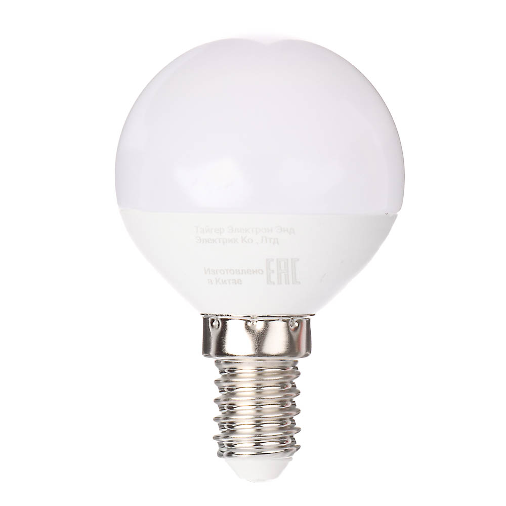 Лампа светодиодная BY шар G45 7 Вт, E14, 630 Лм, 3000 K, 175-265 В, Ra>80, IRF <5%,IC, 2 года гар., арт.№ 925-429