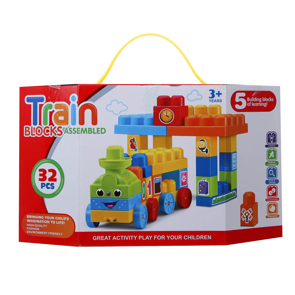 Конструктор для малышей, 32 детали, пластик, 32х14х18,7см, арт.№ 859-099