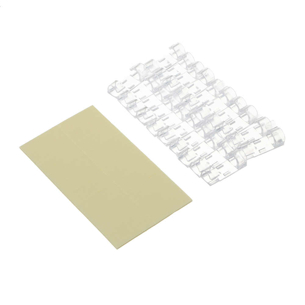 СНОУ БУМ Держатели для гирлянд и проводов, самоклеящиеся, 20шт, 30х10мм, d4-6мм, PS, арт.№ 390-114