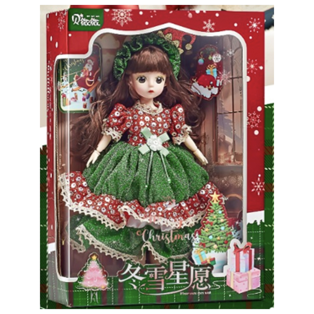 Кукла в новогоднем платье, PP, PVC, Н52, тм ИГРОЛЕНД, 3+, арт.№ 267-268