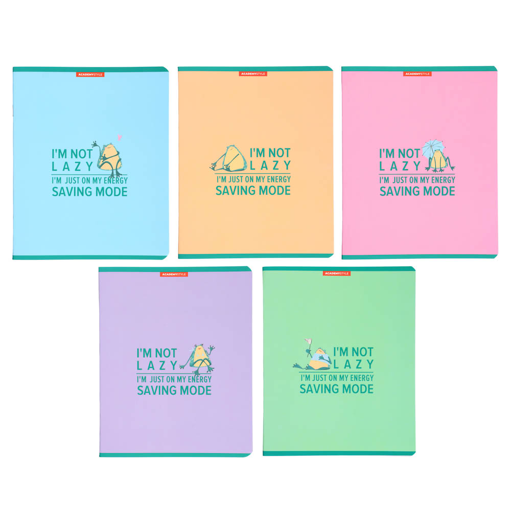 Тетрадь общая 48л. в клетку, офсет, обл.картон, скрепка, "Лягушка", 13093/5, софт-тач лам., выб. УФ, арт.№ 578-102