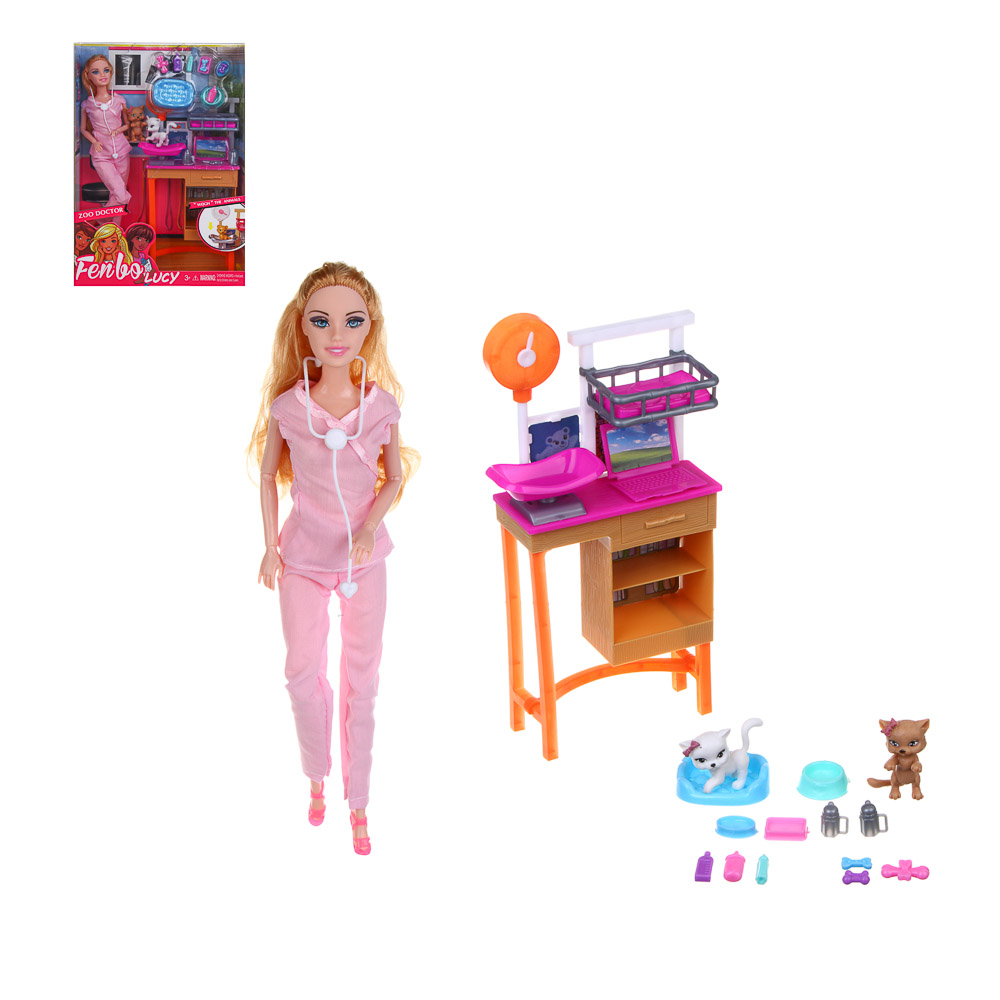 ИГРОЛЕНД Кукла ветеринар 28 см с питомцем и акс., PVC, ABS, полиэстер, 24х7х33 см — купить в МПР ИГРОЛЕНД Кукла ветеринар 28 см с питомцем и акс., PVC, ABS, полиэстер, 24х7х33 см, арт.№ 436-180