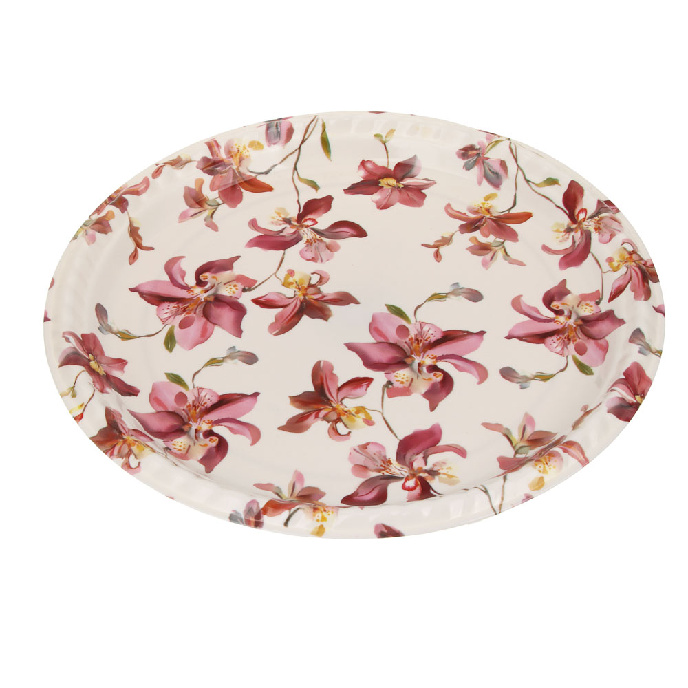 Поднос круглый с антискользящим покрытием Эйра, d27,5см, 2 дизайна, арт.№ 862-465