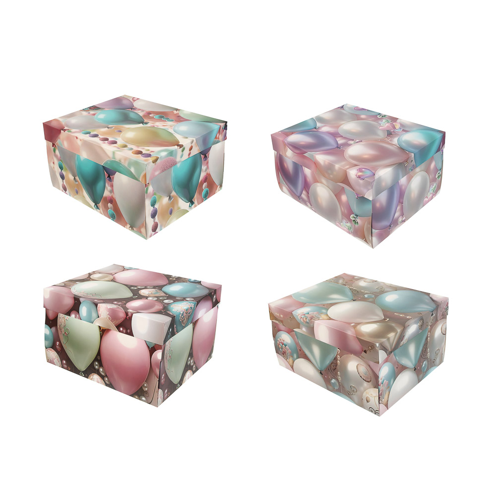 Коробка складная 31x25x16см, бумага, 4 дизайна, арт.№ 207-240