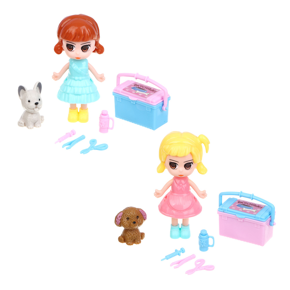 ИГРОЛЕНД Набор игровой "Кукла с питомцем", PP, ABS, 15х20,5х4 см, арт.№ 267-990