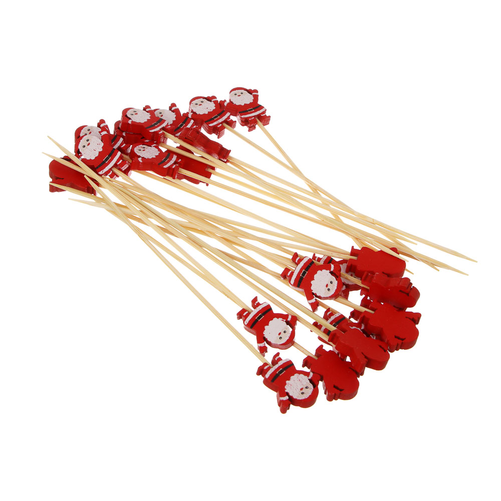 Fntastic Шпажки, 24 шт, 12 см, бамбук, дерево, 3 дизайна, арт.№ 349-611