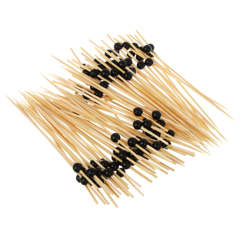Fntastic Шпажки "Черная жемчужина", 100 шт, 12 см, бамбук, пластик, арт.№ 349-612