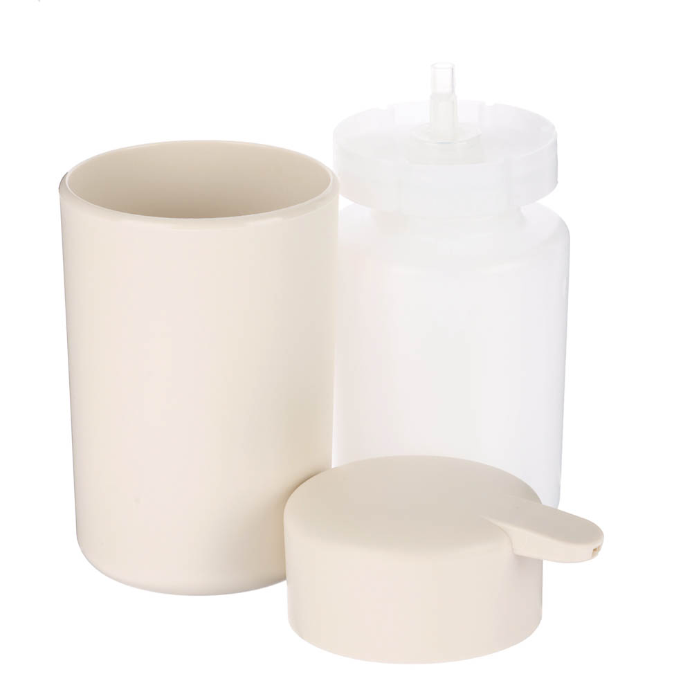 Диспенсер для жидкого мыла Flux, 250мл, бежевый, 7,5х7,5х14,5см, арт.№ 463-623