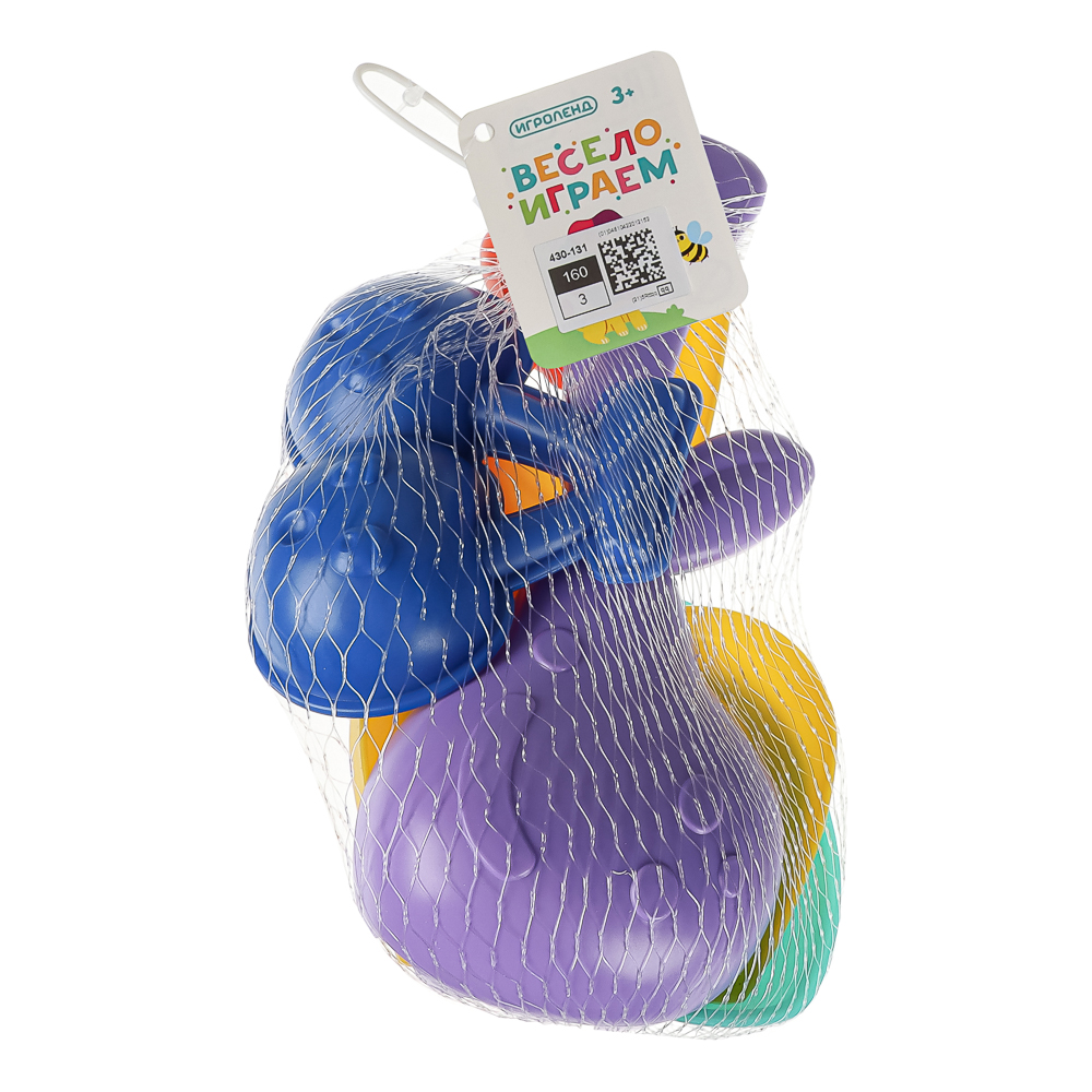 Набор для игры в песке, ИГРОЛЕНД, 6 предметов, пластик, для детей 3+, арт.№ 430-131