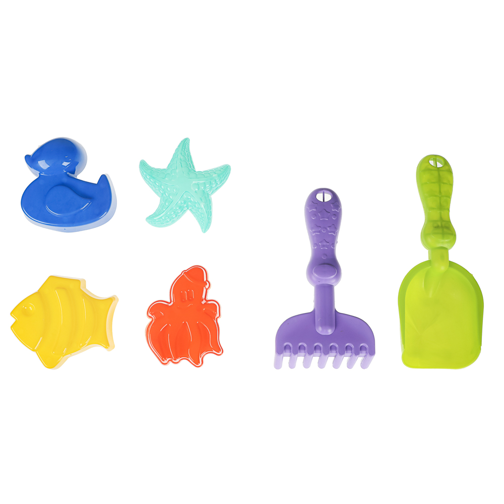 Набор для игры в песке, ИГРОЛЕНД, 6 предметов, пластик, для детей 3+, арт.№ 430-131