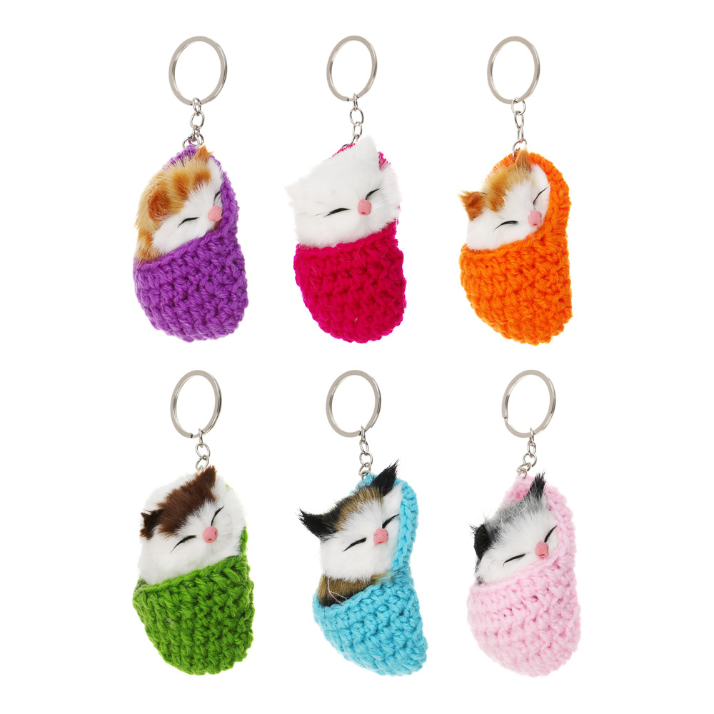 Подвеска мягкая "Котик", полиэстер, иск. мех, ИГРОЛЕНД, 1811-49, арт.№ 264-581