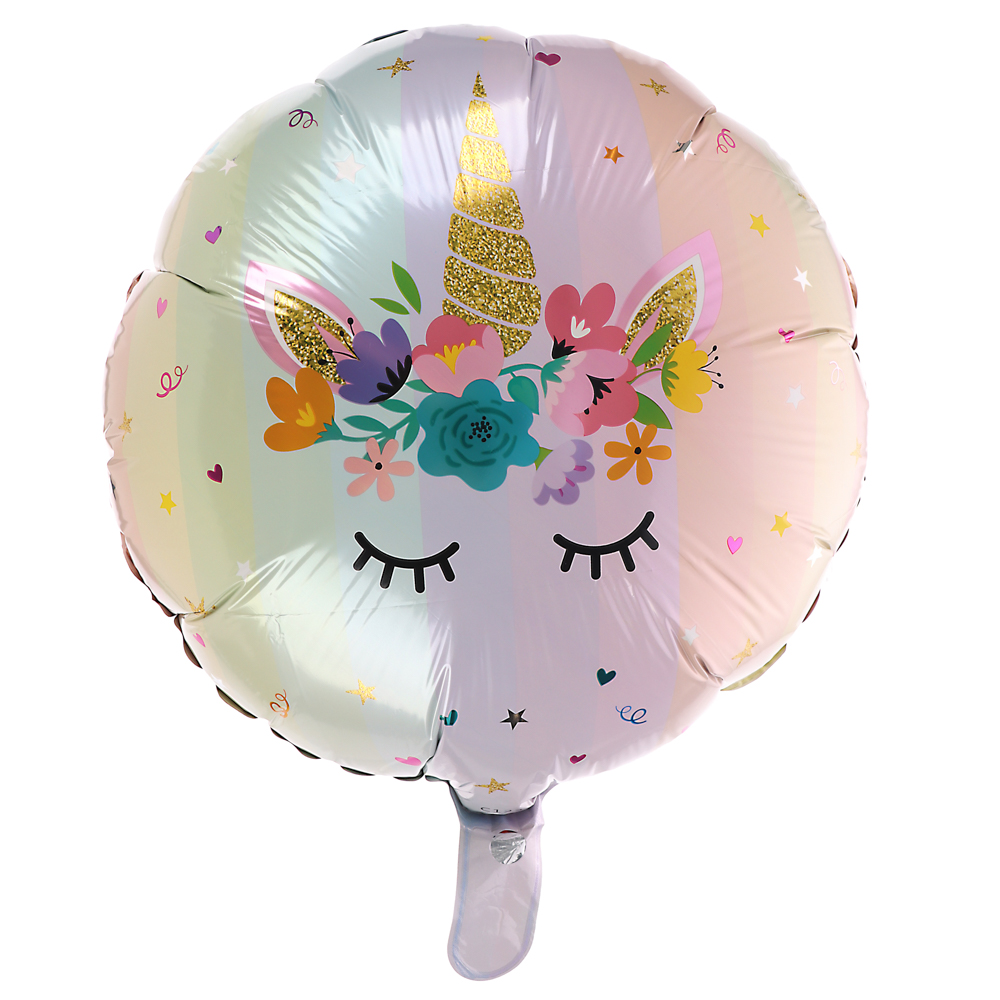 Шар фольгированный тм Веселая Затея Единорог спящий радужная пастель 18", арт.№ 518-261