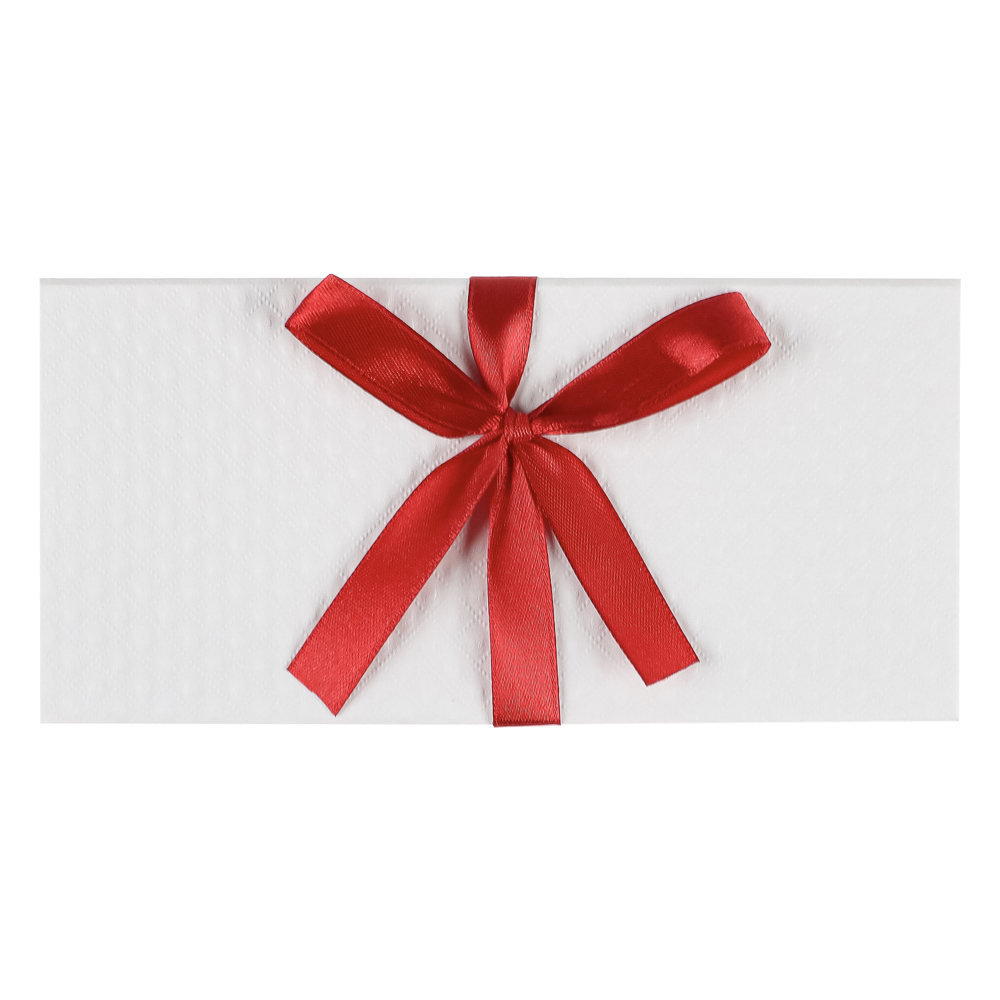 Конверт подарочный ДЛЯ ДЕНЕГ, тиснение РОМБ - крупный с бантом, 172х83, белый, арт.№ 207-263