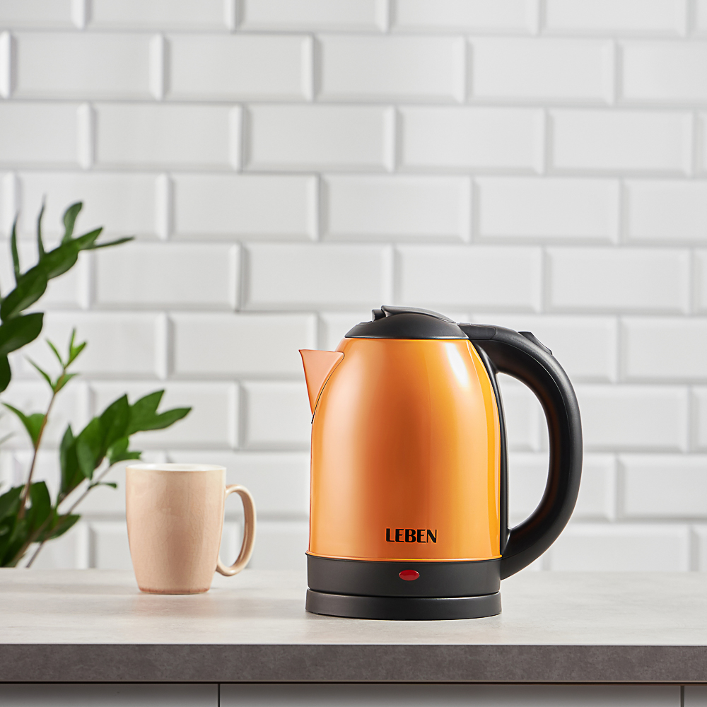 LEBEN Чайник электрический, 2,0 л, 1800Вт, металл, 220-240В, арт.№ 291-115