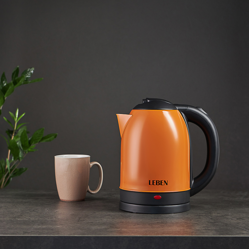 LEBEN Чайник электрический, 2,0 л, 1800Вт, металл, 220-240В, арт.№ 291-115