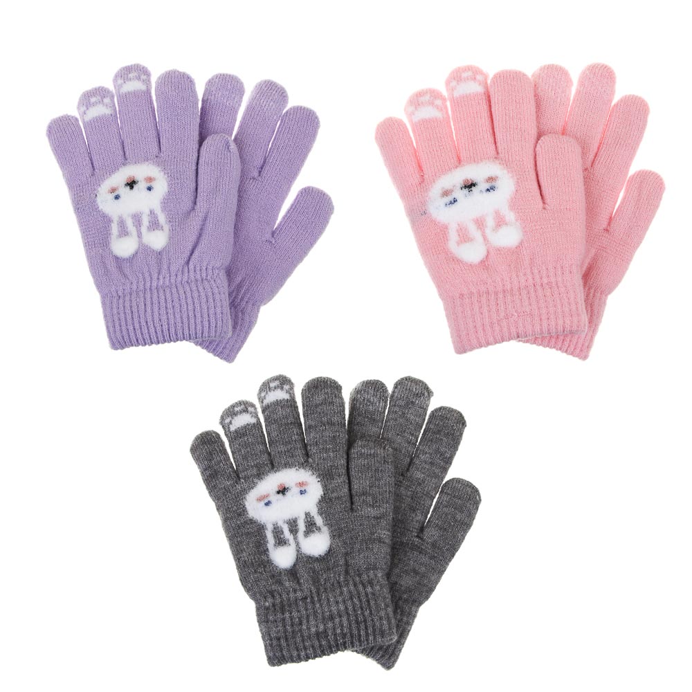 GALANTE Перчатки детские с начесом, р.14, 30%полиамид, 30%акрил, 40%полиэстер, цв.в ас-те, ОЗ25-32, арт.№ 363-448