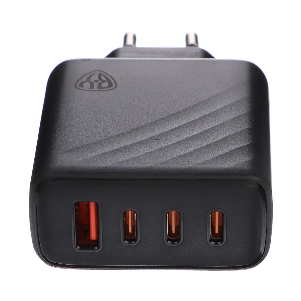 Сетевое зарядное устройство BY PRO 65Вт GaN,QC,PD,PPS,USB-A,3xType-C,110-240В,50-60Гц, пластик,чёрн., арт.№ 916-267
