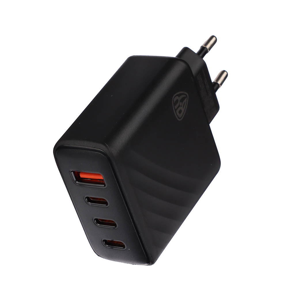 Сетевое зарядное устройство BY PRO 65Вт GaN,QC,PD,PPS,USB-A,3xType-C,110-240В,50-60Гц, пластик,чёрн., арт.№ 916-267