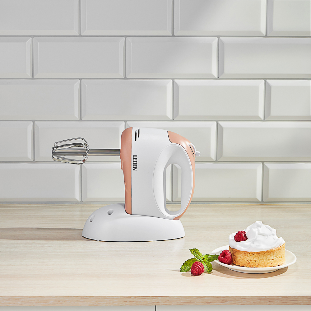 LEBEN Миксер кухонный 150Вт, 5 скоростей, 4 насадки на подставке, арт.№ 269-014