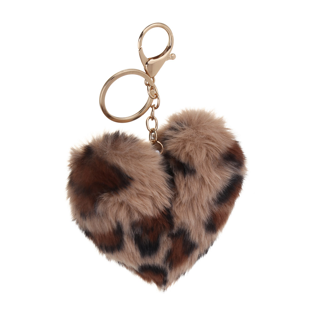 Брелок сердце меховое ЮНИLOOK, 9х8 см, полиэстер, 4 цвета, арт.№ 303-085