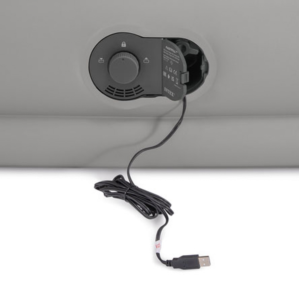 INTEX Кровать надувная QUEEN DURA-BEAM PRESTIGE с USB насосом, 152x203x30см, 64114, арт.№ 108-077