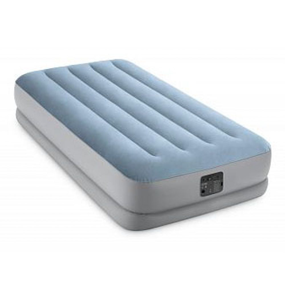 INTEX Кровать надувная TWIN MID-RISE COMFORT WITH FIBER-TECH BIP,встр.нас.220В, 99х191х36см, 64166NP, арт.№ 108-078