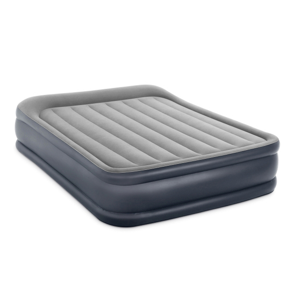 INTEX Кровать надувная с подголовником QUEEN DELUXE, FIBER-TECH, встр.электронас, 152х203х42см,64136, арт.№ 108-081
