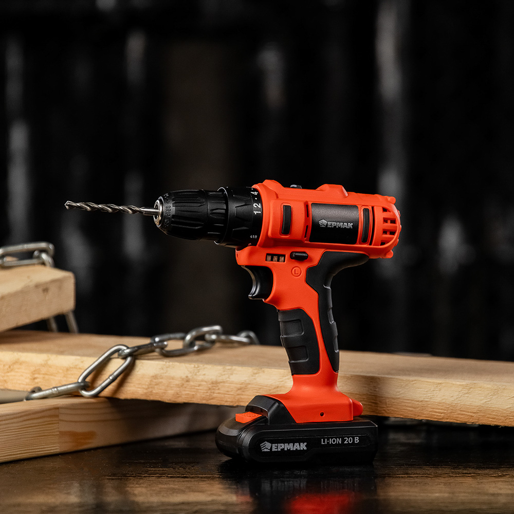 ЕРМАК Набор электроинструмента 29 предметов, шуруповерт 20В (2А*ч, 2шт, 35Н*м) (ONE), арт.№ 691-047