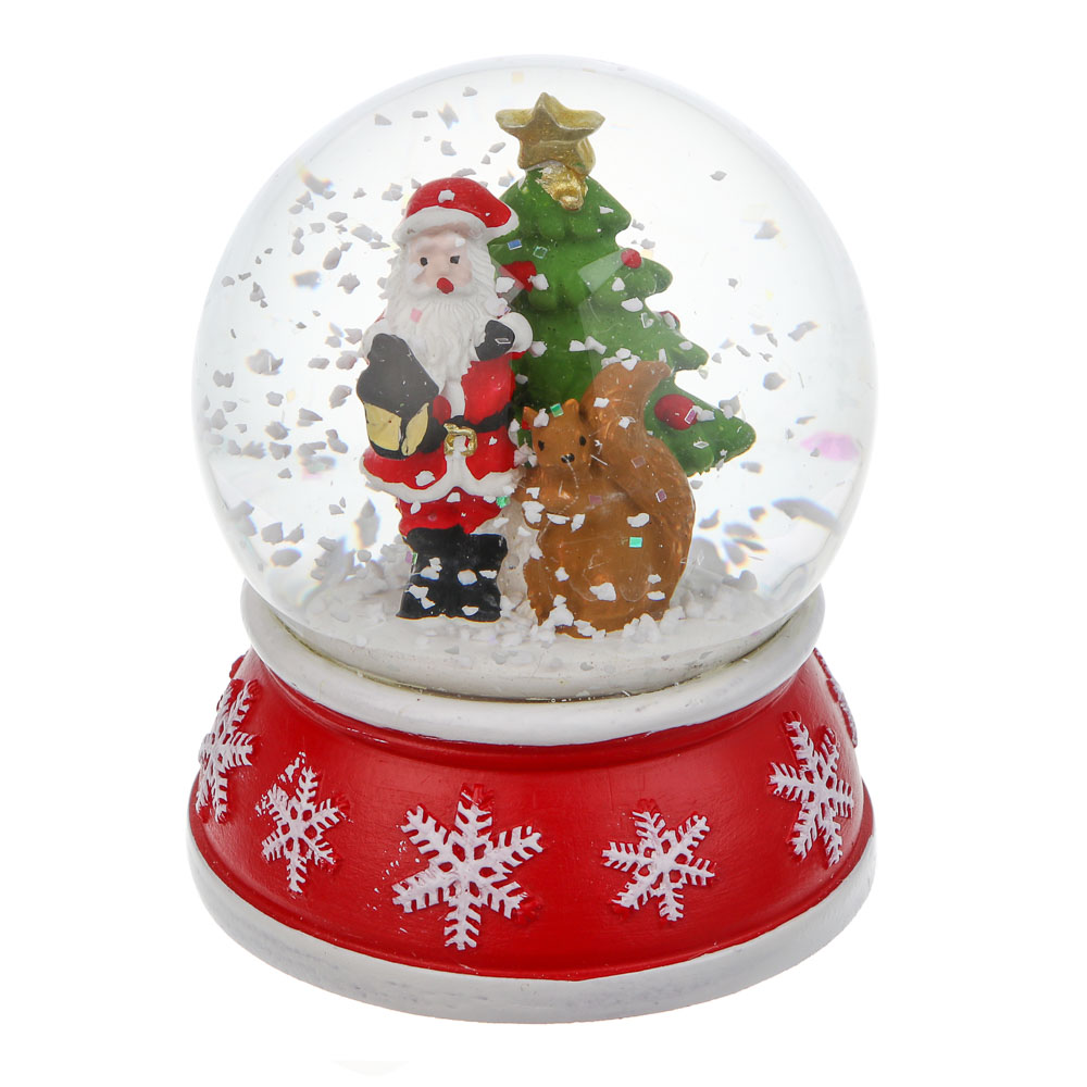 СНОУ БУМ Снежный шар Дед Мороз 6,9x8,2 см, полистоун, стекло, арт.№ 770-104