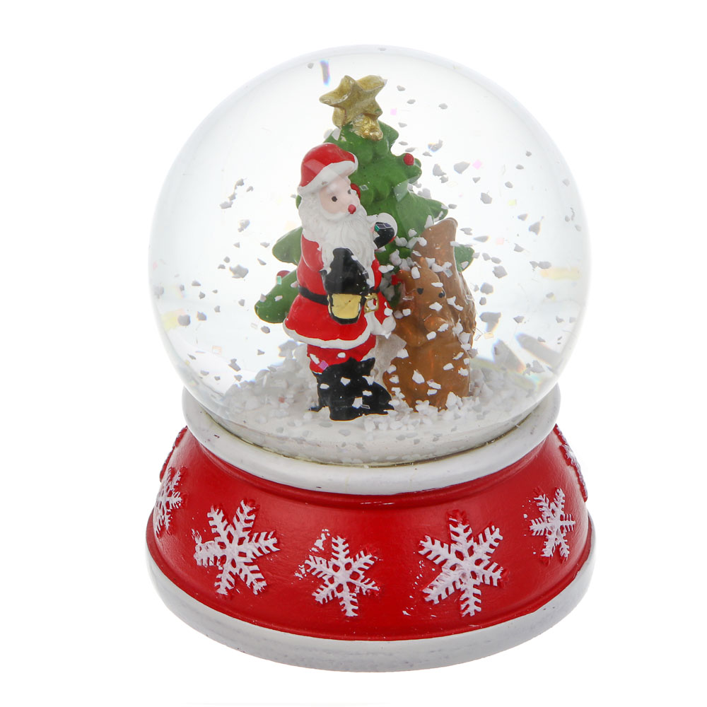 СНОУ БУМ Снежный шар Дед Мороз 6,9x8,2 см, полистоун, стекло, арт.№ 770-104