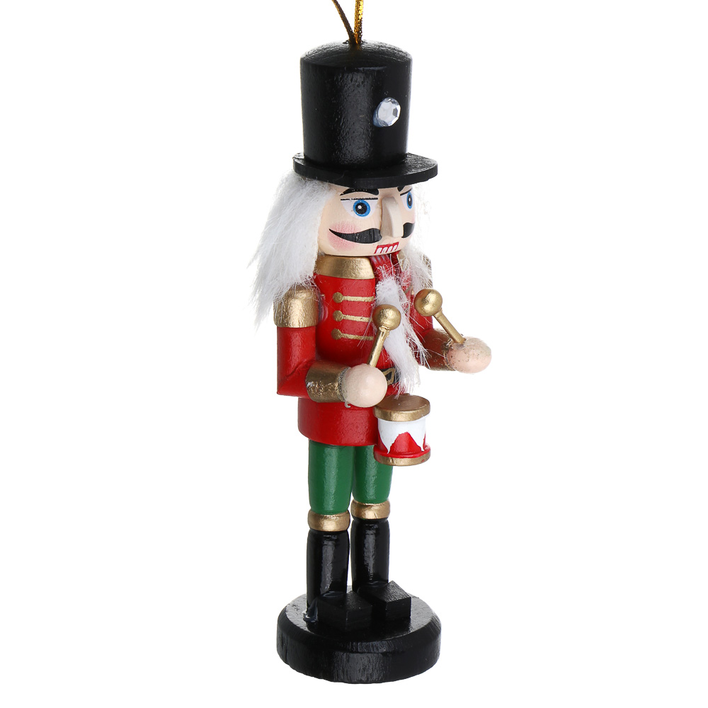 СНОУ БУМ Подвеска декоративная "Щелкунчик" 4,2x3,5x13см, МДФ, 6 дизайнов, арт.№ 396-223