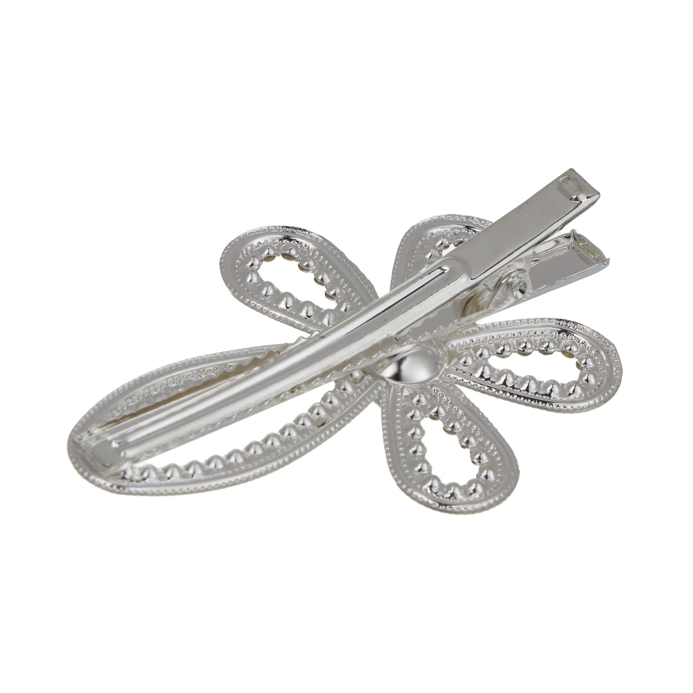 Зажим для волос со стразами 2шт, тм ЮНИLOOK, 6-7 см, металл, 6 дизайнов, #13, арт.№ 321-409